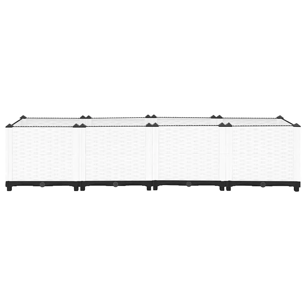 Raised Bed Grey Polypropylene 160x40x38cm Durable Flower Planter Box