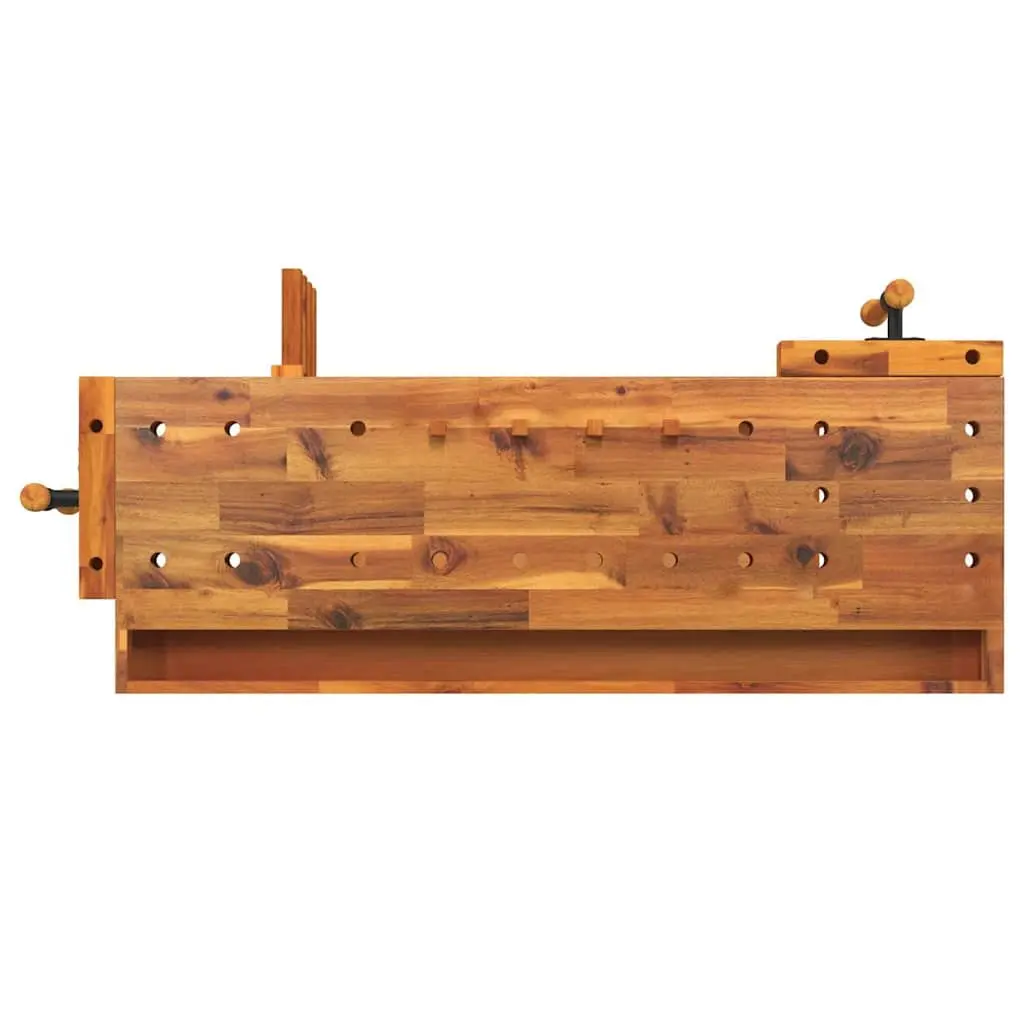 Workbench Solid Acacia Wood 124x52x83cm Brown Drawer Shelf Storage