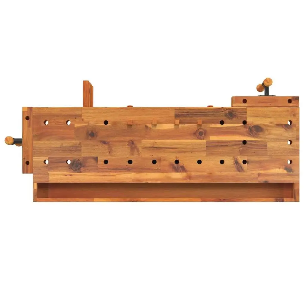 Solid Wood Workbench Acacia 124x52x83cm Brown