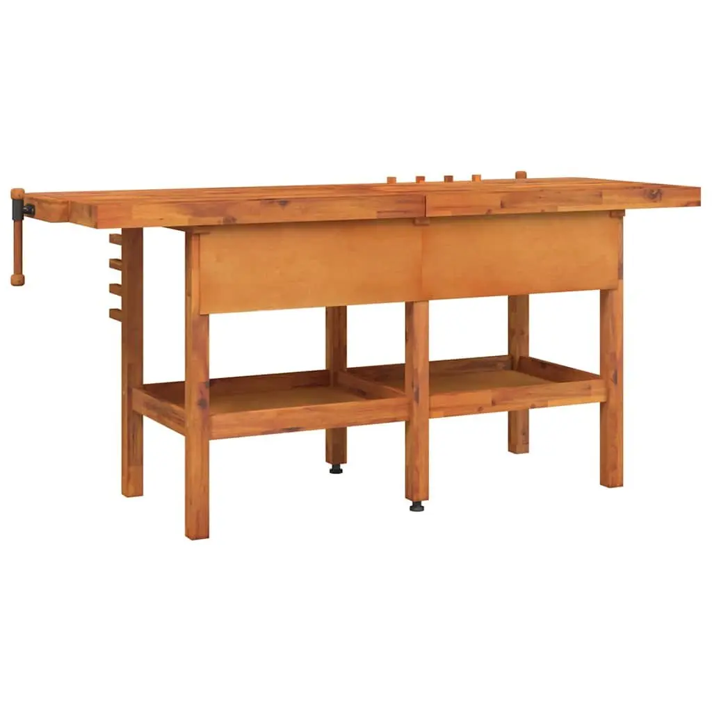Solid Wood Workbench Acacia Wood 192x62x83cm Brown