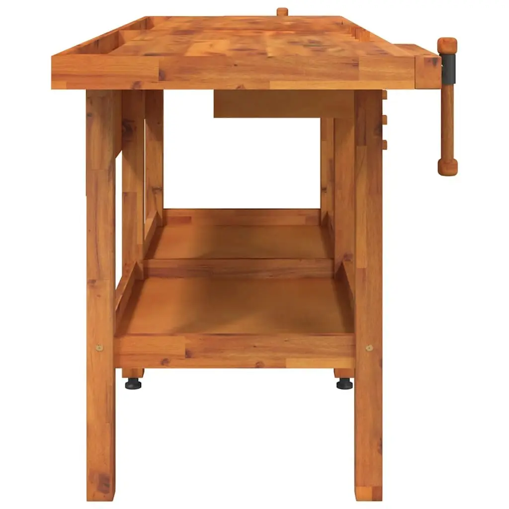 Solid Wood Workbench Acacia Wood 192x62x83cm Brown