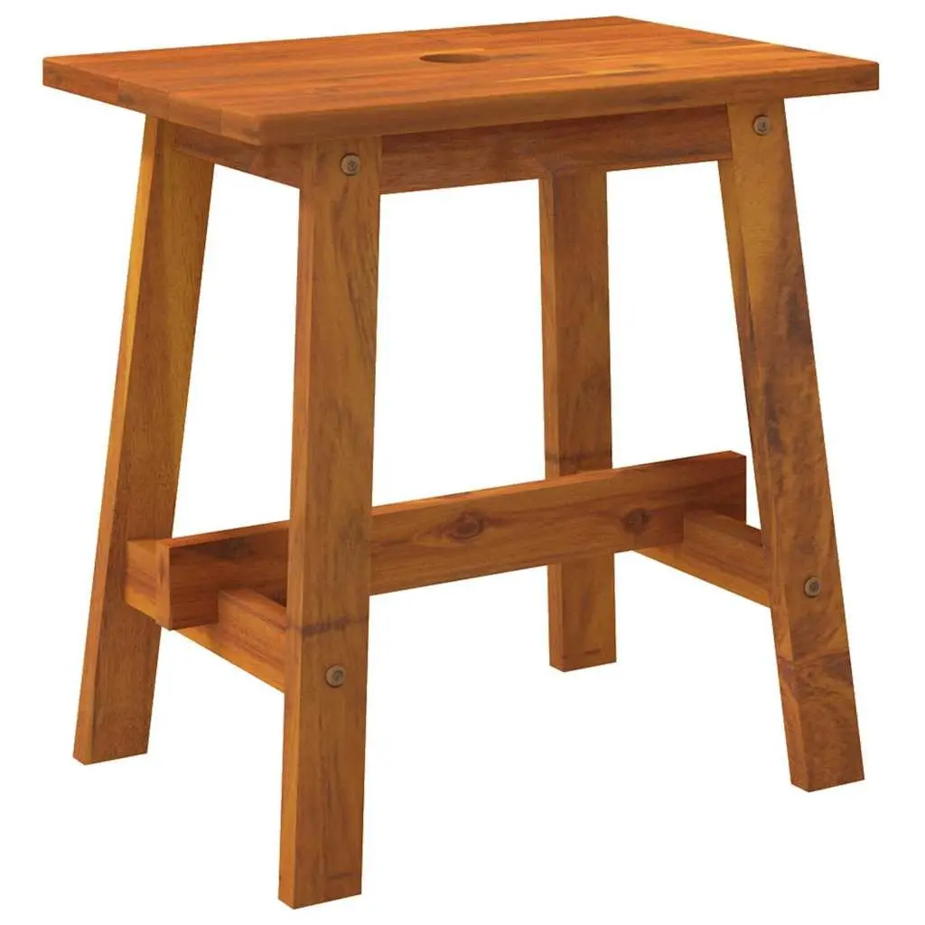 Solid Wood Stool Acacia 45x29x45cm Brown Rectangular Indoor Outdoor Furniture