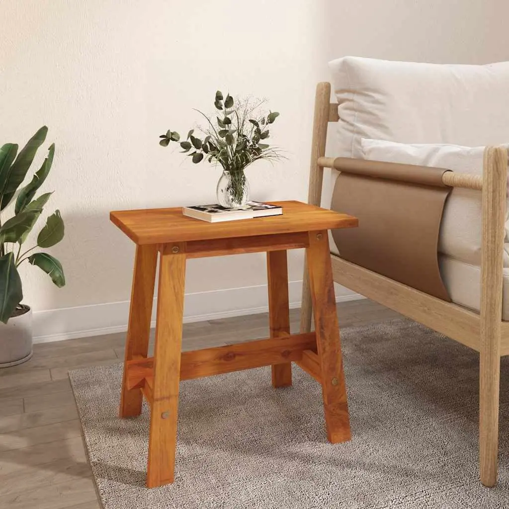 Solid Wood Stool Acacia 45x29x45cm Brown Rectangular Indoor Outdoor Furniture