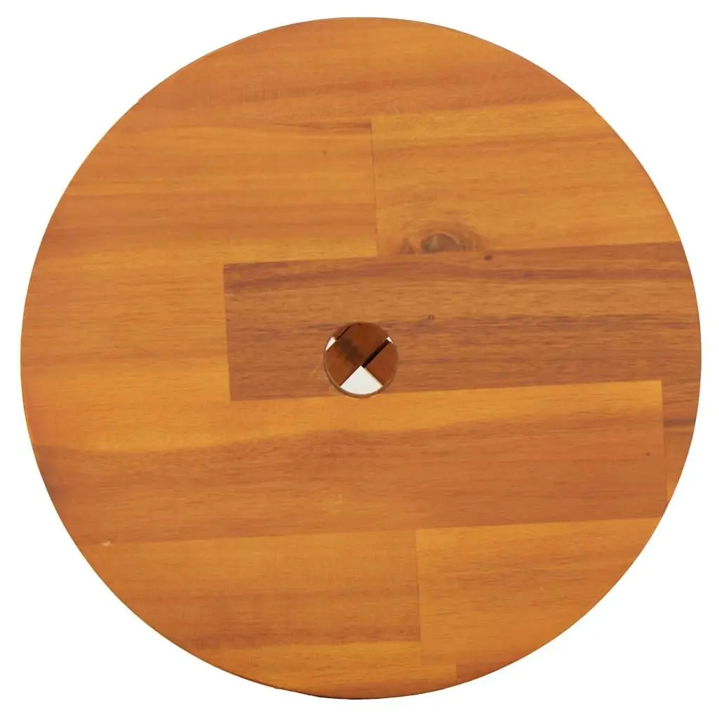 Round Wooden Stool Solid Acacia Wood 38x38x45cm Brown