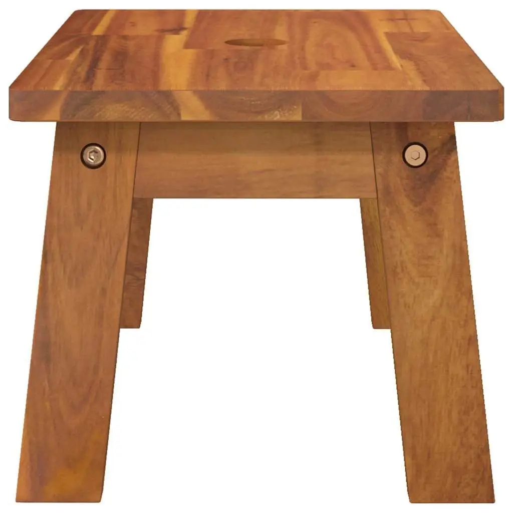 Step Stool Solid Acacia Wood 38x26x22cm Brown Portable Footrest Kitchen Bedroom
