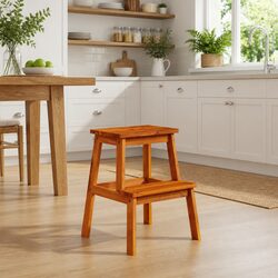 2 Step Stool Wooden Kitchen Bathroom Stepping Stool Home Helper Furniture