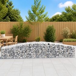 Practical Arched Gabion Basket 400x50x40/60 cm for Your Garden