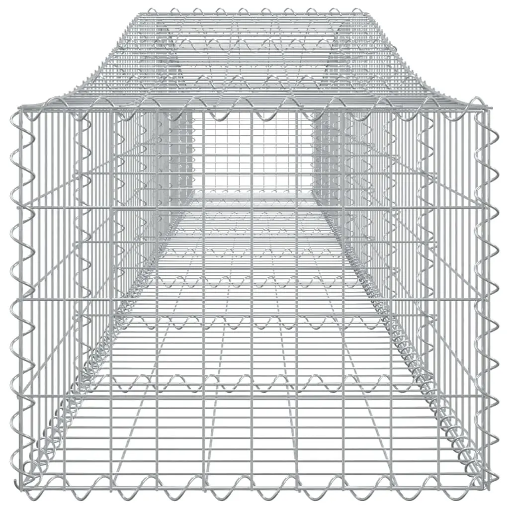 Gabion Basket Arched Silver Galvanised Iron 400x50x40/60 cm Decorative Garden Barrier Retaining Wall