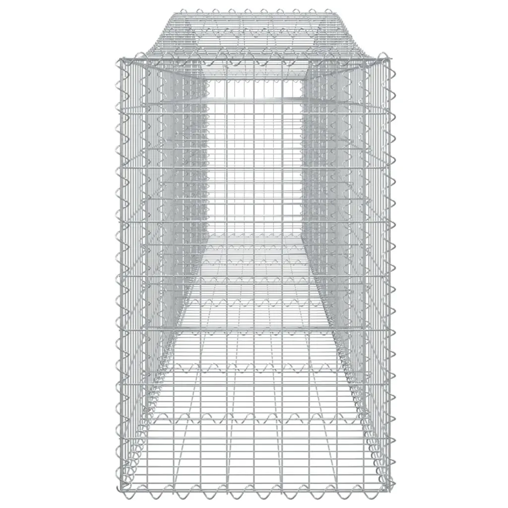 Arched Gabion Basket Galvanised Iron 400x50x80/100 cm Silver Garden Barrier Retaining Wall Decorative