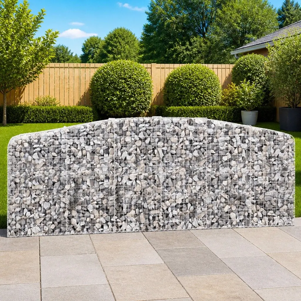 Arched Gabion Basket Retaining Wall Garden Barrier Cage 400x50x100cm Outdoor