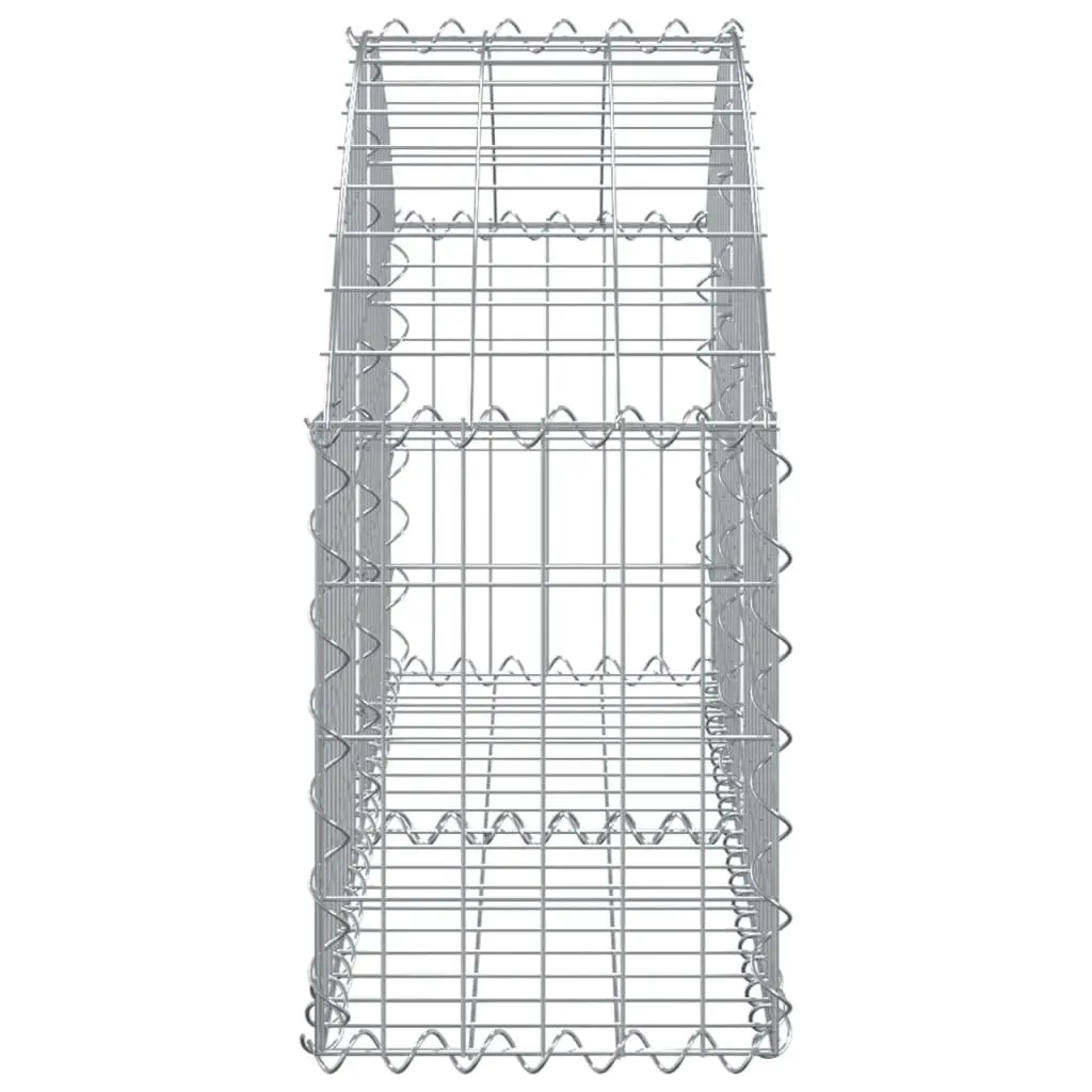 Gabion Basket Garden Barrier Arched Galvanised Iron 100 x 30 x 40/60 cm Silver