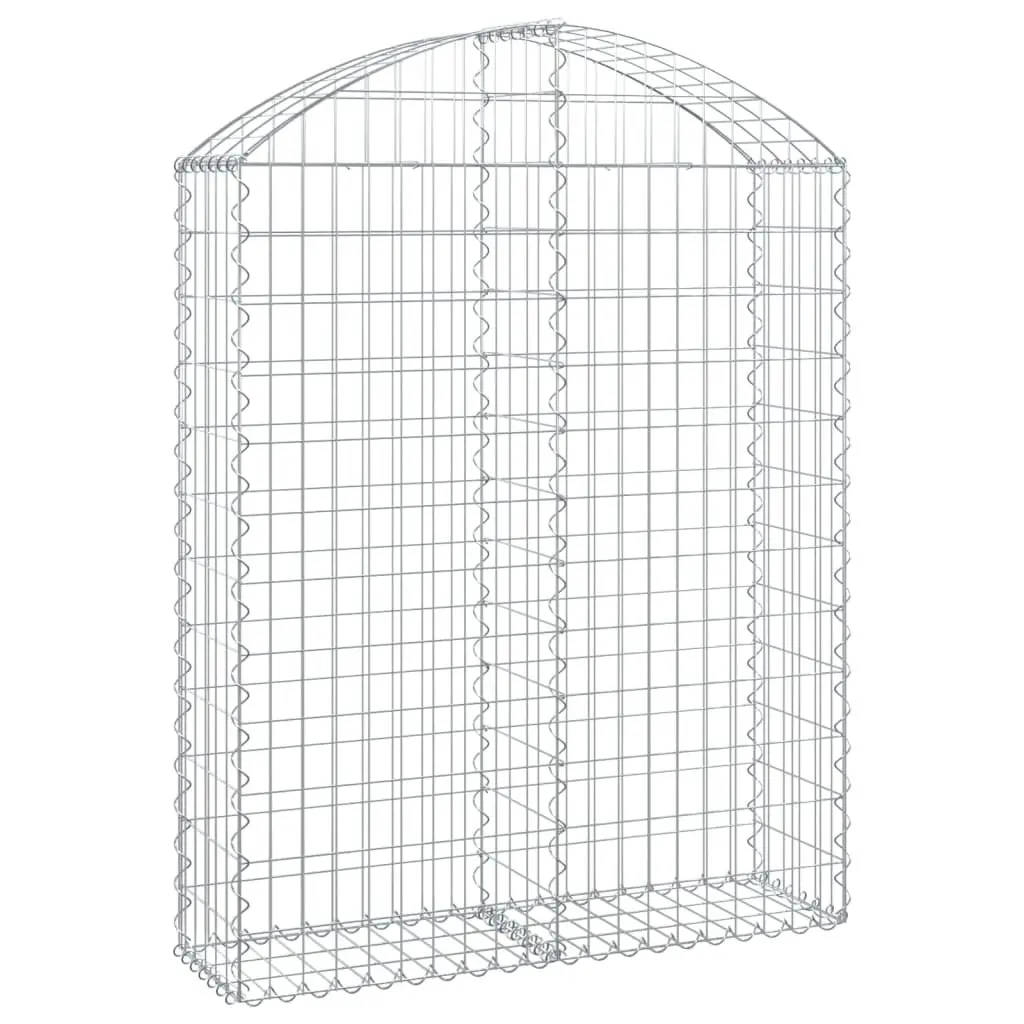 Gabion Basket Arched Galvanised Iron 100x30x120140 cm Silver Garden Barrier Retaining Wall Decorative