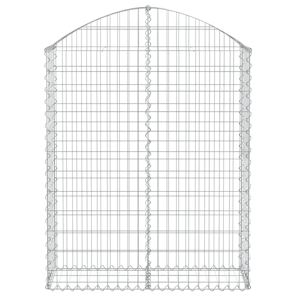 Gabion Basket Arched Galvanised Iron 100x30x120140 cm Silver Garden Barrier Retaining Wall Decorative