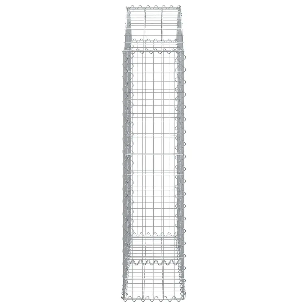 Gabion Basket Arched Galvanised Iron 100x30x120140 cm Silver Garden Barrier Retaining Wall Decorative