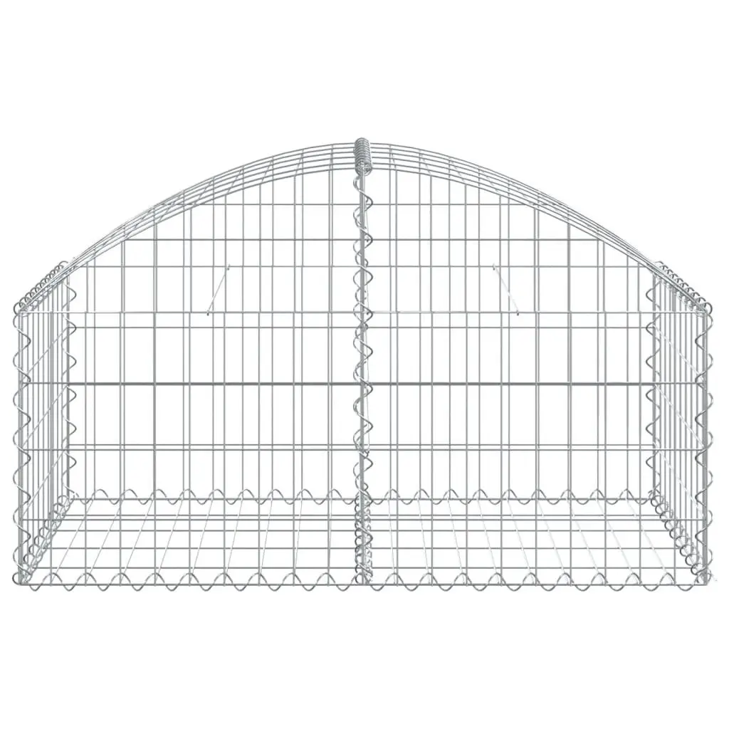 Arched Gabion Basket Garden Barrier Galvanised Iron 100 x 50 x 40/60 cm Silver