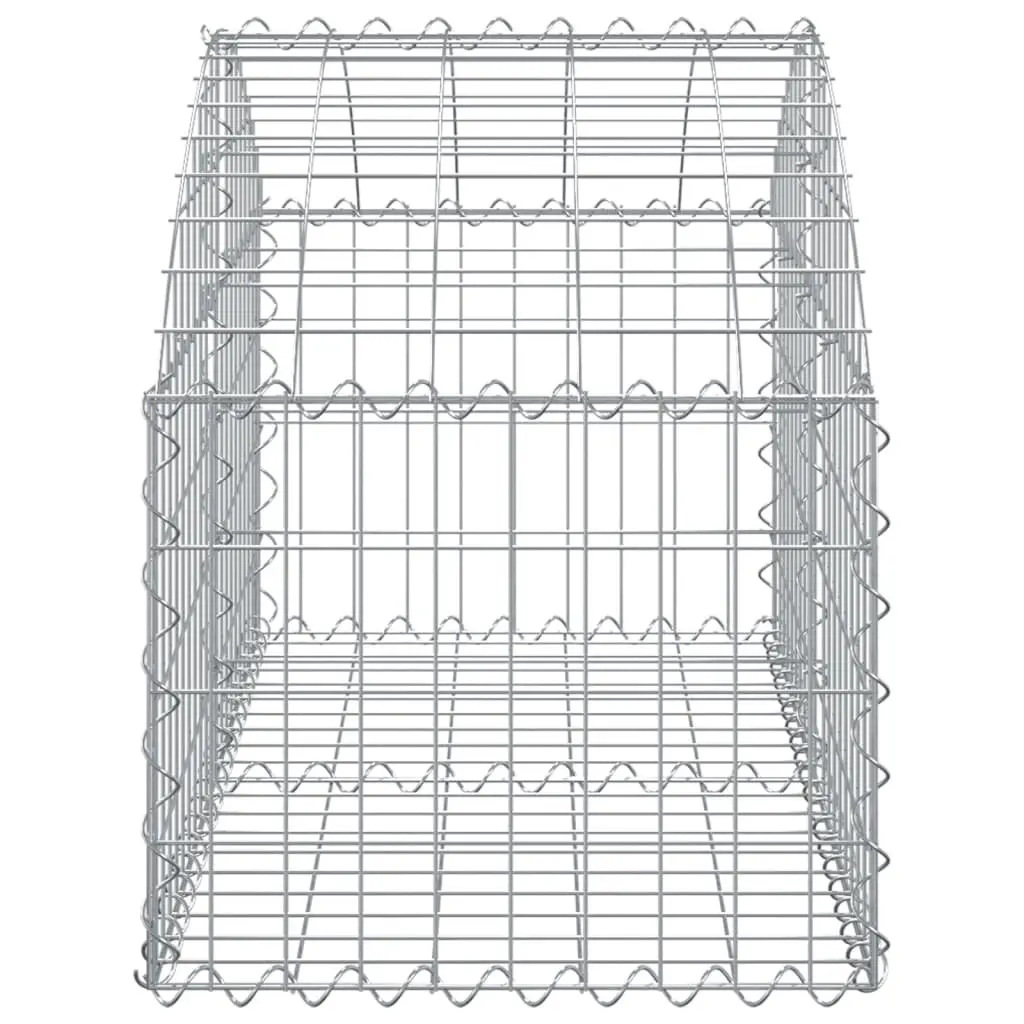 Arched Gabion Basket Garden Barrier Galvanised Iron 100 x 50 x 40/60 cm Silver