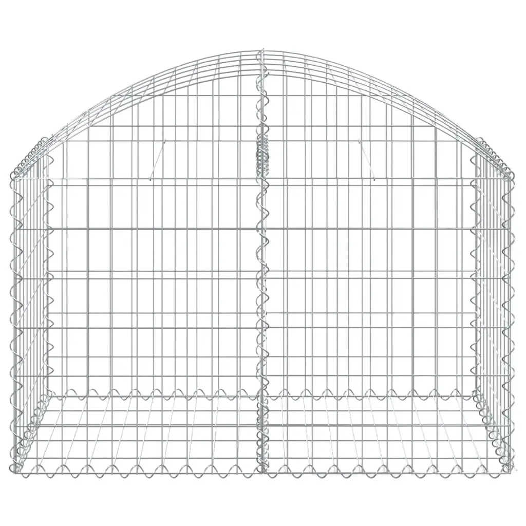 Arched Gabion Basket Garden Barrier Galvanised Iron 100 x 50 x 60/80 cm Silver