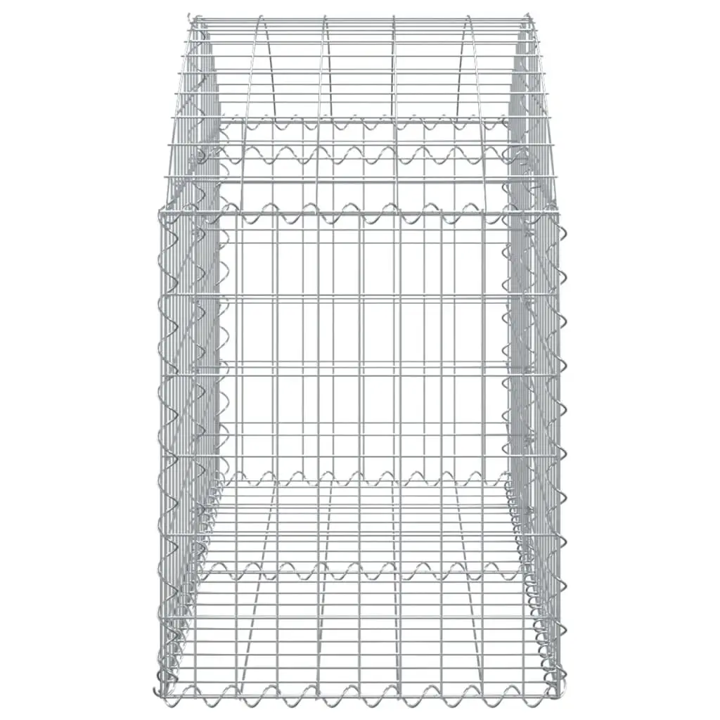 Arched Gabion Basket Garden Barrier Galvanised Iron 100 x 50 x 60/80 cm Silver