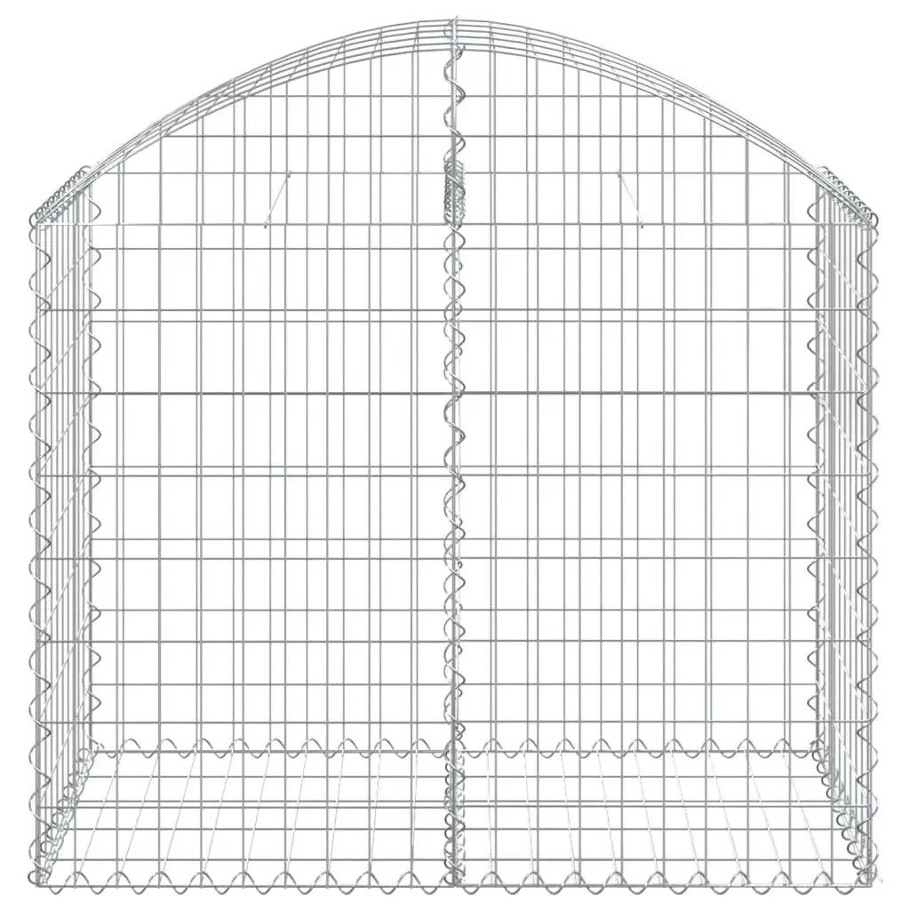 Gabion Basket Arched Galvanised Iron Wire 100x50x80/100 cm Silver Garden Decorative Retaining Wall Barrier