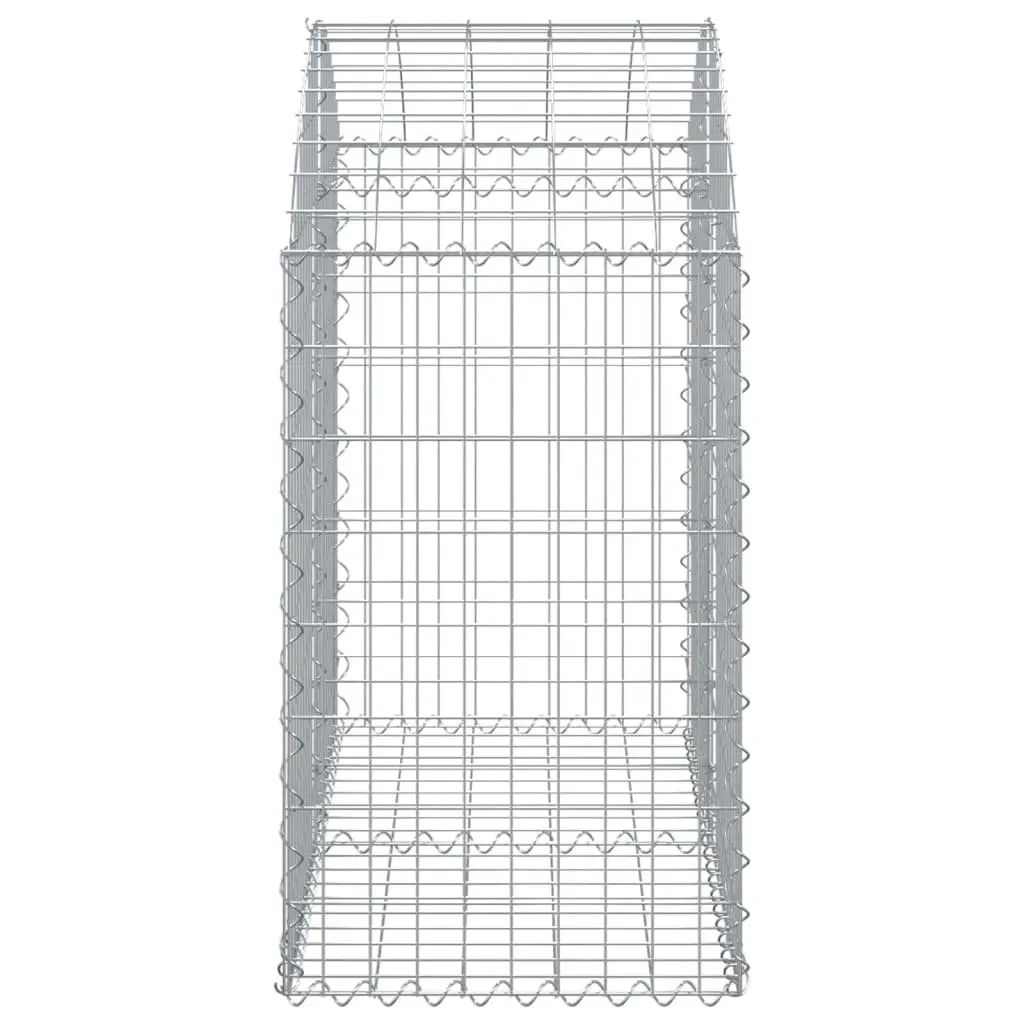 Gabion Basket Arched Galvanised Iron Wire 100x50x80/100 cm Silver Garden Decorative Retaining Wall Barrier