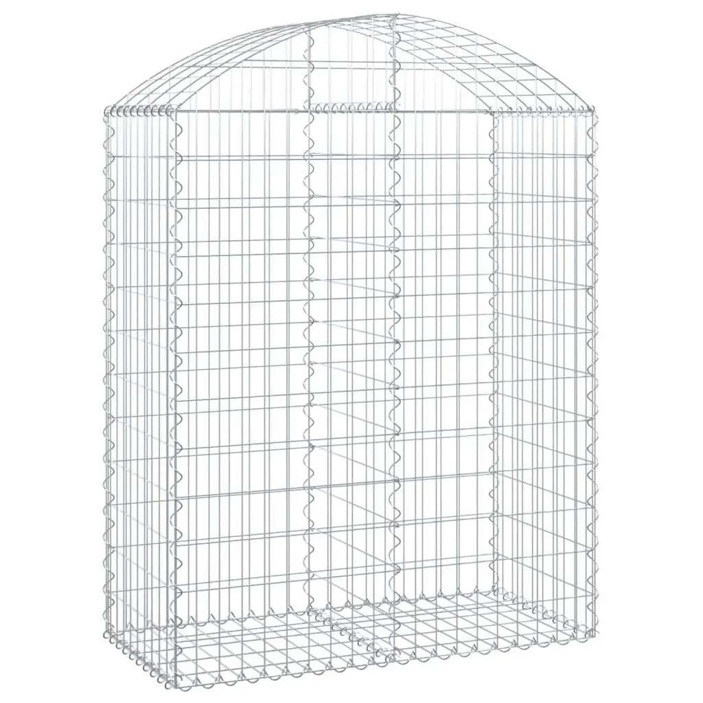 Gabion Basket Arched Galvanised Iron 100x50x120140 cm Silver Garden Barrier Retaining Wall