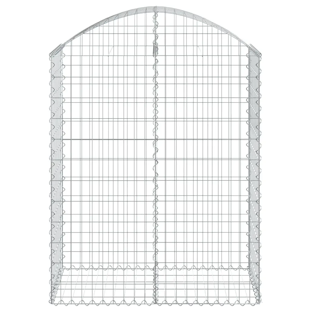 Gabion Basket Arched Galvanised Iron 100x50x120140 cm Silver Garden Barrier Retaining Wall
