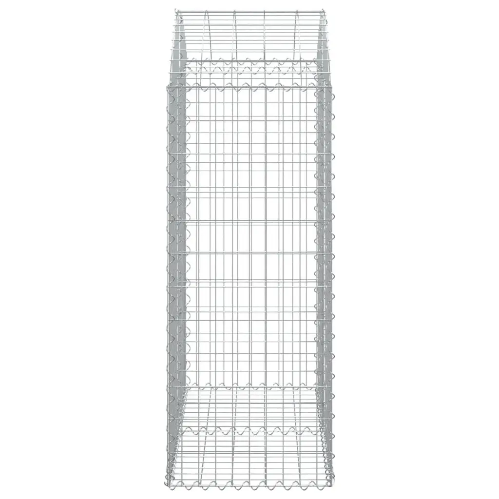 Gabion Basket Arched Galvanised Iron 100x50x120140 cm Silver Garden Barrier Retaining Wall