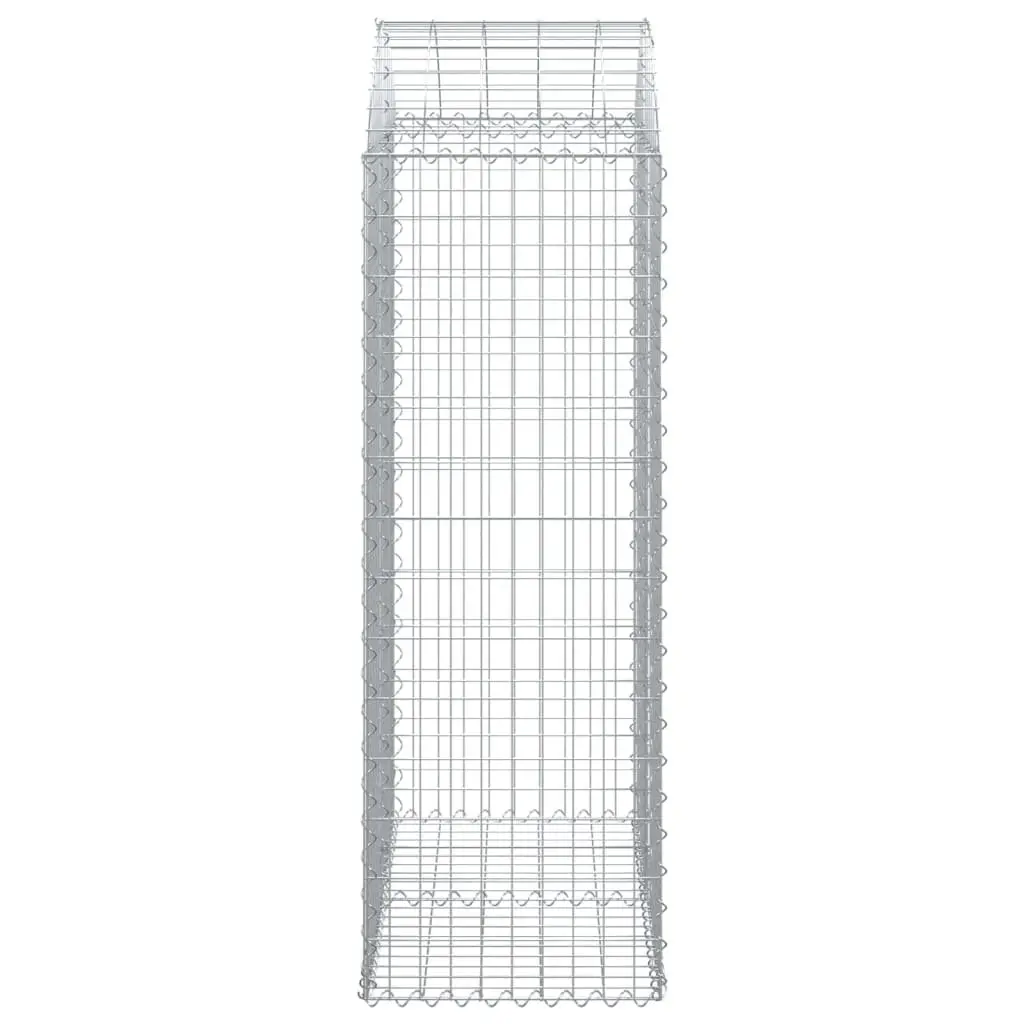 Arched Gabion Basket Garden Barrier Retaining Wall Galvanised Iron 100 x 50 x 140-160 cm Silver