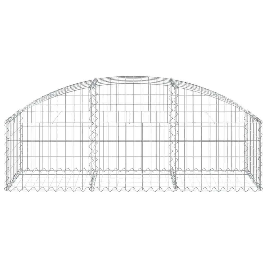 Arched Gabion Basket Galvanised Iron 150x50x40/60 cm Silver Garden Barrier Retaining Wall Decorative