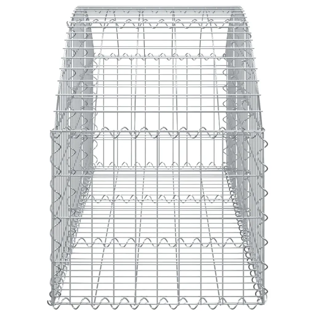 Arched Gabion Basket Galvanised Iron 150x50x40/60 cm Silver Garden Barrier Retaining Wall Decorative