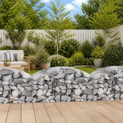 Arched Gabion Basket 150x50x60/80 cm Garden Barrier Retaining Wall Decorative