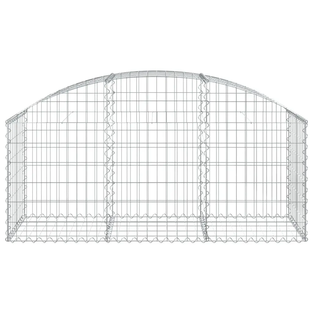 Arched Gabion Basket Galvanised Iron 150x50x60/80 cm Silver Garden Barrier Retaining Wall