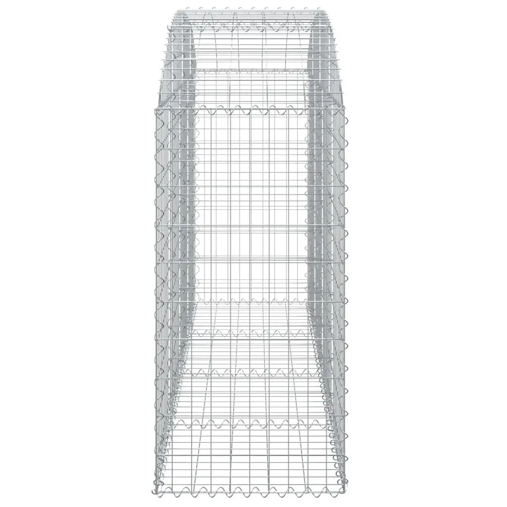 Gabion Basket Arched Galvanised Iron 200x50x100120 cm Silver Garden Barrier Retaining Wall Decorative