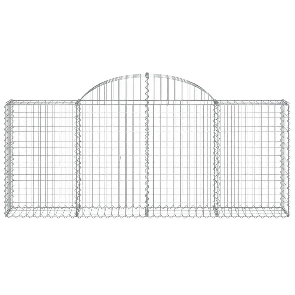 Arched Gabion Basket 200x30x80/100 cm Garden Barrier Retaining Wall Decorative