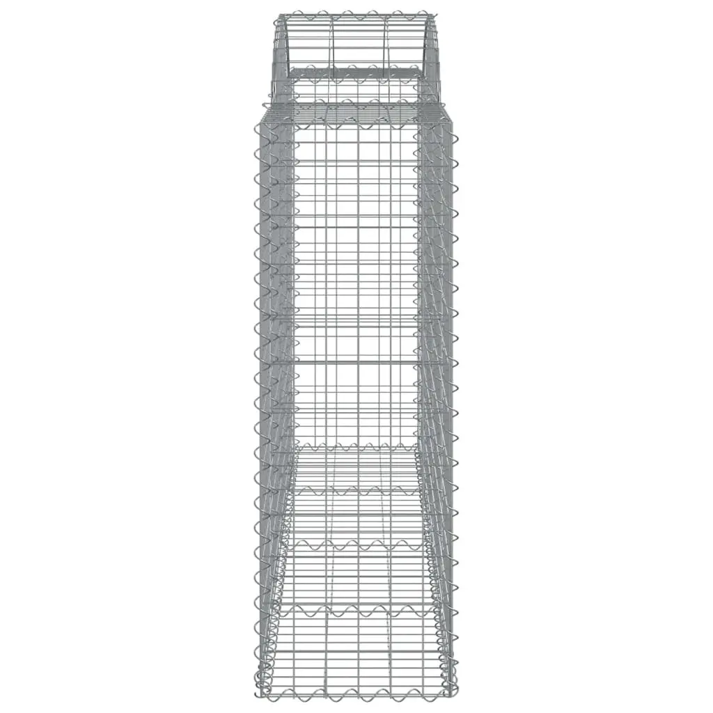 Arched Gabion Basket Galvanised Iron Garden Barrier 200 x 50 x 120 140 cm Silver