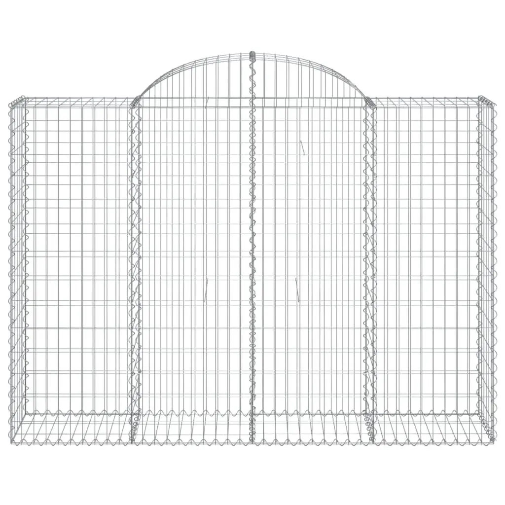 Gabion Basket Arched Galvanised Iron 200 x 50 x 140160 cm Silver Garden Barrier Retaining Wall
