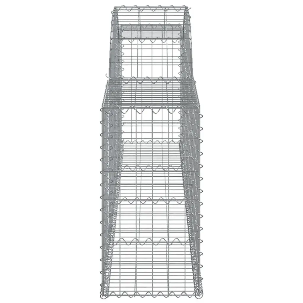 Gabion Basket Arched Galvanised Iron 300 x 30 x 60/80 cm Silver Garden Barrier Retaining Wall