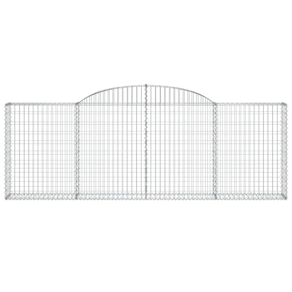 Gabion Basket Arched Galvanised Iron 300x30x100120 cm Silver Garden Barrier Retaining Wall Outdoor