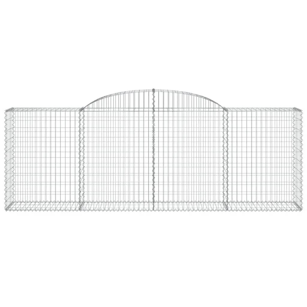 Arched Gabion Basket Garden Barrier Retaining Wall Galvanised Iron 300 x 50 x 100120 cm Silver