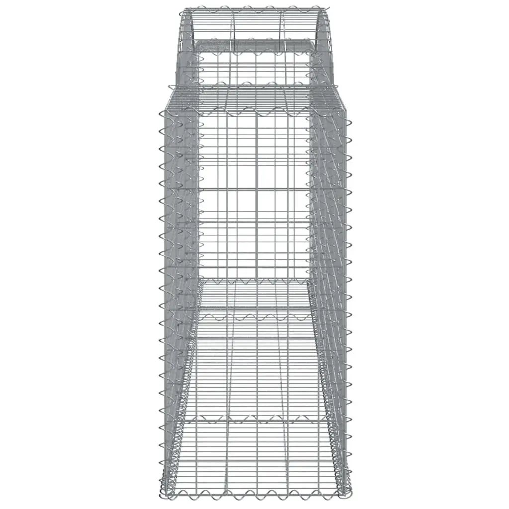 Arched Gabion Basket Garden Barrier Retaining Wall Galvanised Iron 300 x 50 x 100120 cm Silver