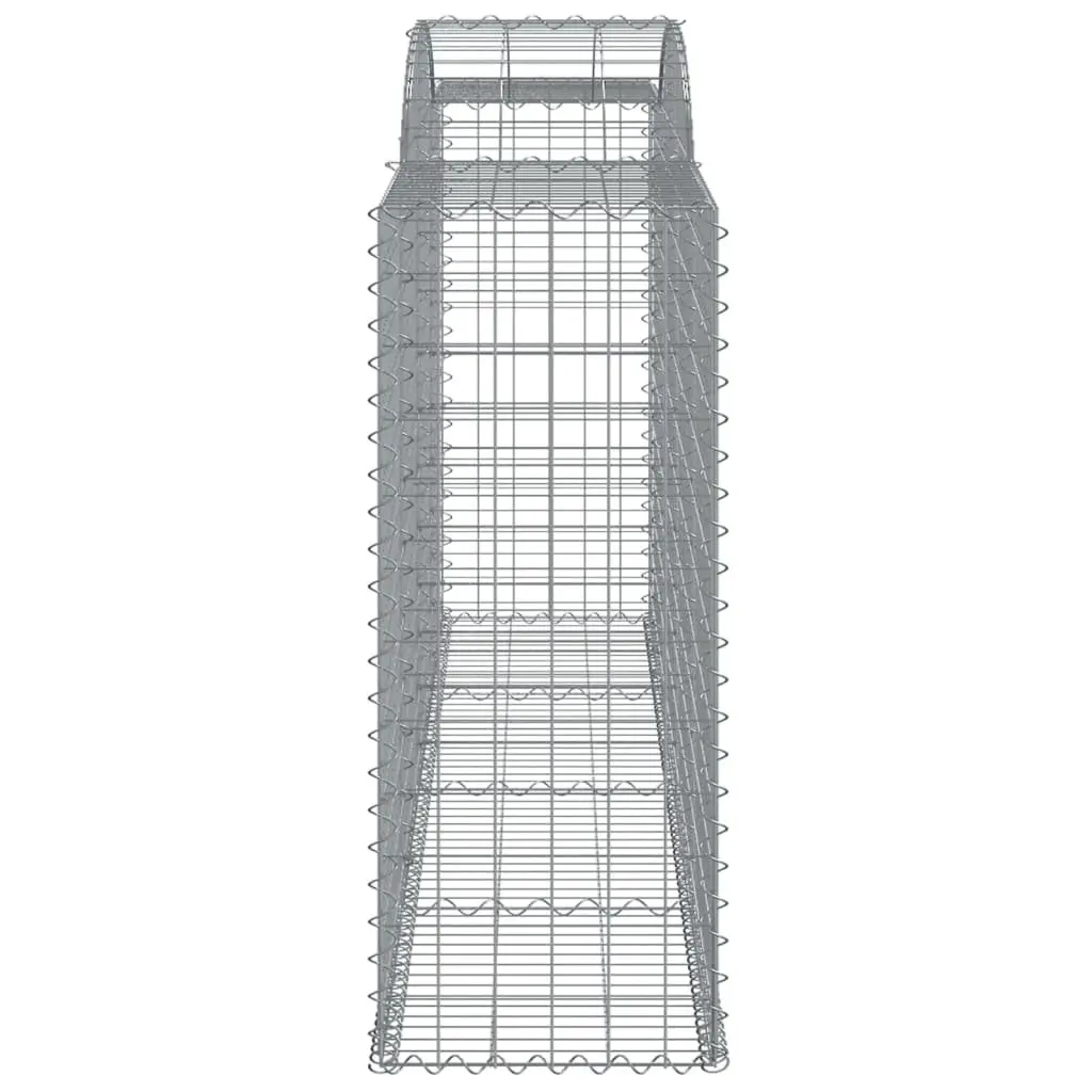 Gabion Basket Galvanised Iron Arched Garden Barrier Retaining Wall Silver 300x50x120140cm