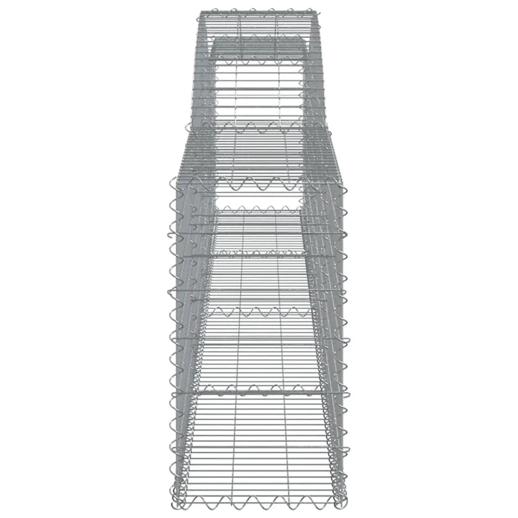 Arched Gabion Basket Galvanised Iron 400x30x60/80 cm Silver Garden Barrier Retaining Wall
