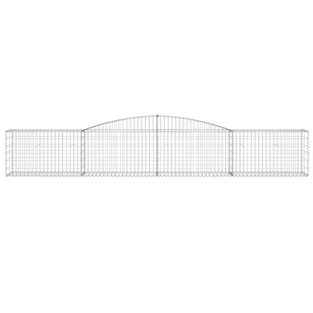 Arched Gabion Basket Garden Barrier Galvanised Iron 400 x 50 x 60/80 cm Silver