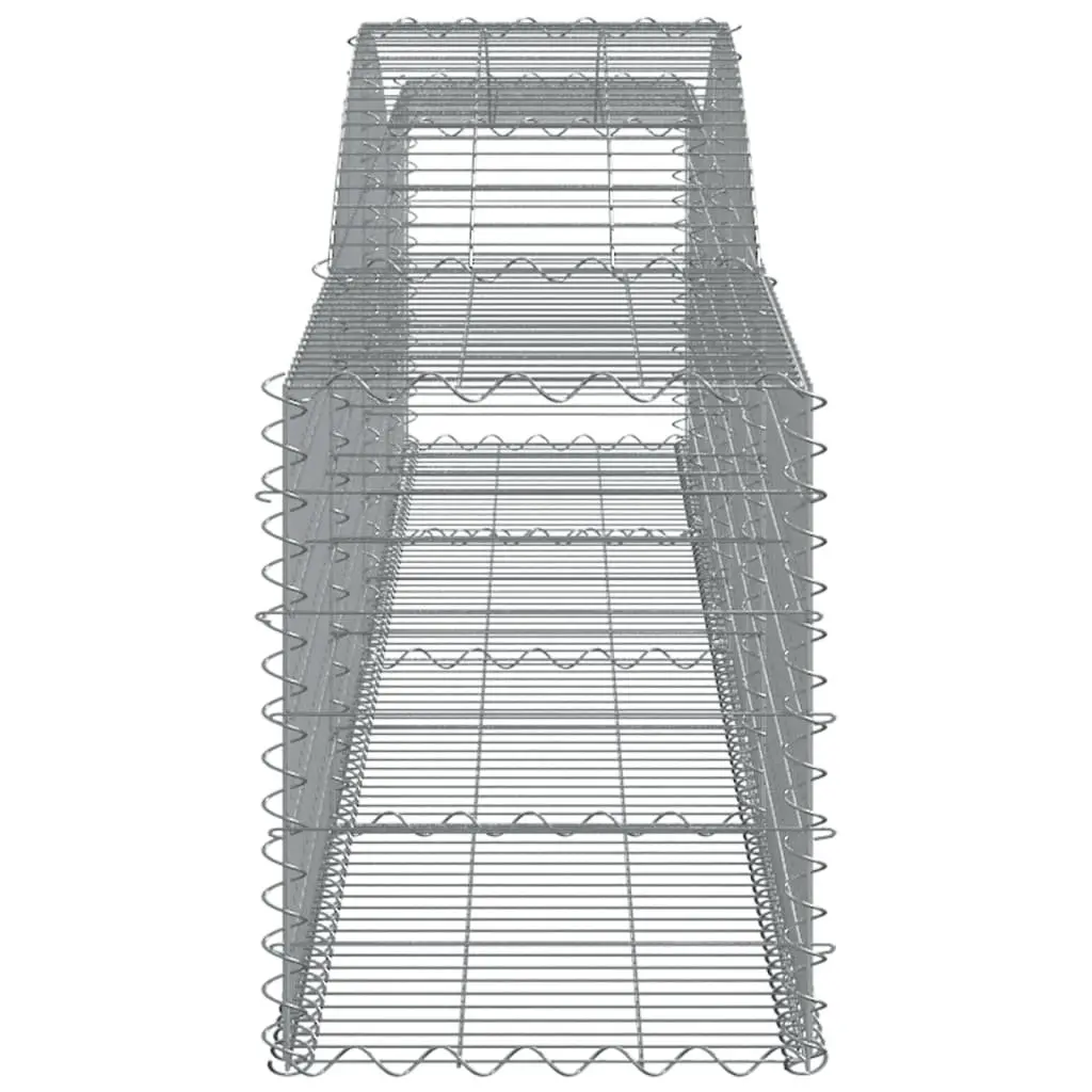 Arched Gabion Basket Garden Barrier Galvanised Iron 400 x 50 x 60/80 cm Silver