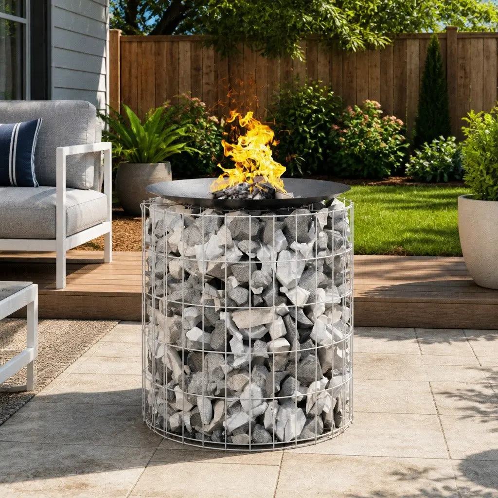 50cm Gabion Fire Pit for Home Use