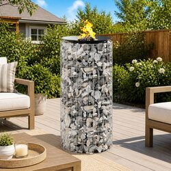 Practical 50cm Gabion Fire Pit for Your Garden or Patio