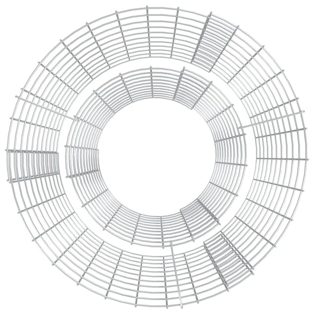 Gabion Fire Pit Galvanised Iron 50cm Round Silver
