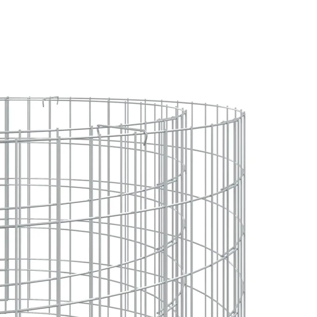 Gabion Fire Pit Galvanised Iron 50cm Round Silver