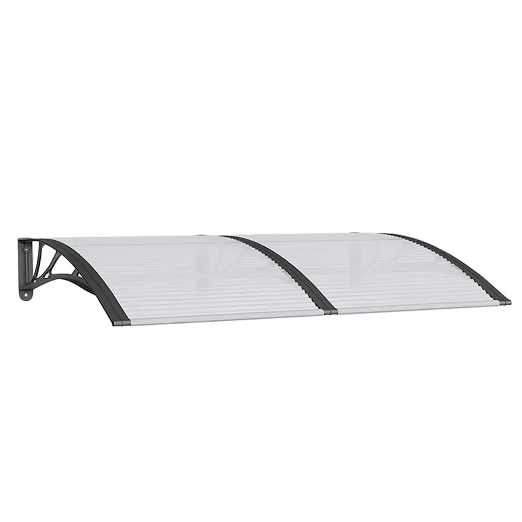 Door Canopy Polycarbonate 150x100cm Black Weather Shield