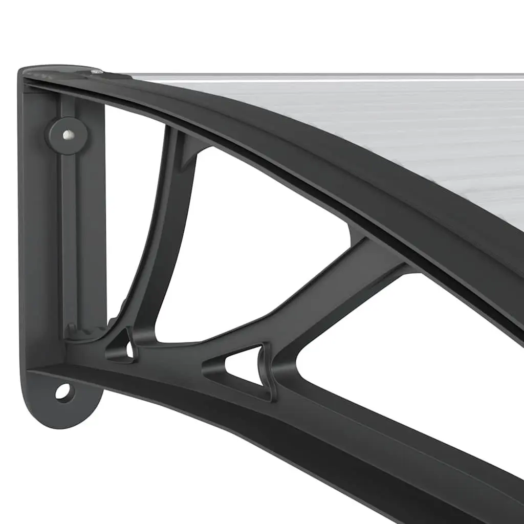 Door Canopy Polycarbonate 150x100cm Black Weather Shield